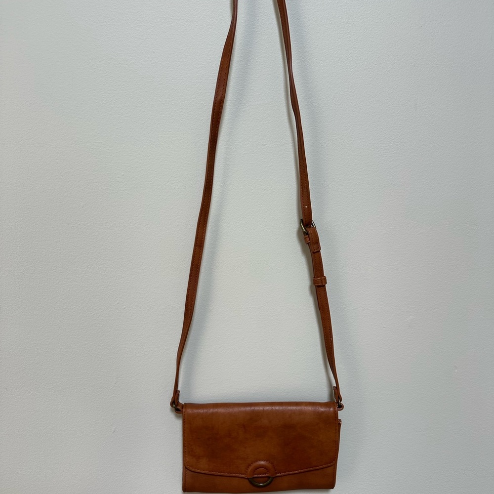 Elegant Brown Leather Crossbody Bag